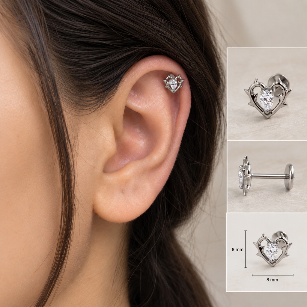 Heart with stone Titanium