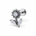 Flower stud with stone