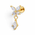 Butterfly Hanging Stud for Helix or Upper lobe and Flat